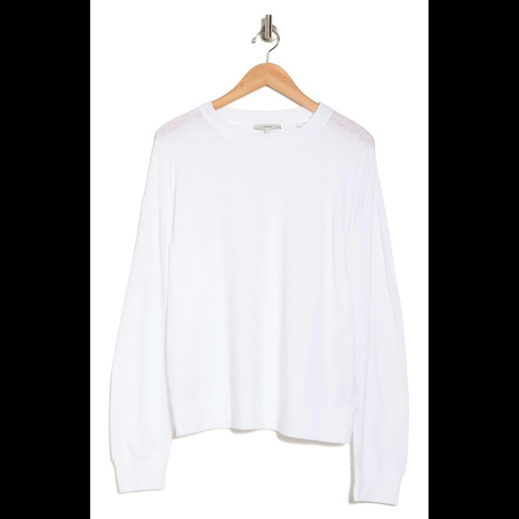 Vince Linen Jersey Pullover - $145 - Optic White - 2X - Picture 3 of 5